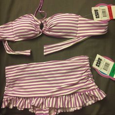 Brand: Cocorave Size: Top (Xs/S) Bottom (Large) Color : Purple And White Condition: Nwt Supercute Bathing Suit! Only Tried On Once But Never Wore. Perfect For Pool Parties! Open To Offers. Purple Lined Swimwear For Spring, Spring Striped Tankini For Poolside, Striped One-piece Swimwear For Spring, Spring Purple Lined Swimwear, Spring Striped One-piece Swimwear, White Lined Summer Swimwear, Fitted Striped Swimwear For Spring, Spring Purple Tankini For Poolside, Spring Striped Stretch Tankini