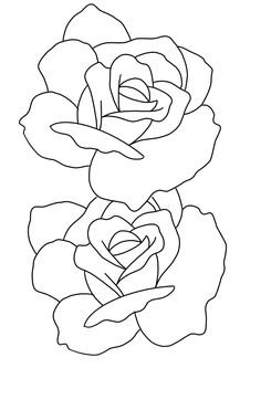 the outline of a rose is shown in black and white