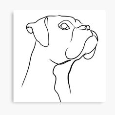 a black and white drawing of a dog's face