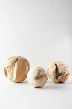 three different types of mushrooms on a white surface