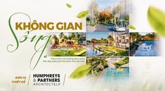 an advertisement for a real estate in hong kong, with images of houses and gardens