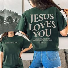 Jesus Loves You Shirt Love Like Jesus Shirt Christian Merch Christian Tee Jesus Is King Bible Verse Christian Merchandise, Christian Merch, Aesthetic Christian, Love Like Jesus, Bible Verse Shirt, Shirt Aesthetic, Jesus Shirt, Jesus Is King, Christian Tees