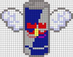 a pixellated image of an old school computer game character in blue and yellow colors