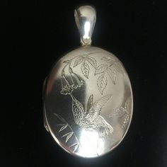 Very Rare Costume Made Vintage Sterling Silver Locket Necklace. Chain 24'', Locket 1.5''X1''. Total Weight 28 Grams. Front Of The Locket Got Flower And Bird Design, Back Of The Locket Gorgeous Monogram. Please Check The Pictures. Pet And Smoke Free Home. Sterling Silver Locket Necklace, Silver Locket Necklace, Sterling Silver Locket, Silver Locket, Silver Lockets, Bird Design, Antique Jewellery, Locket Necklace, Dainty Jewelry