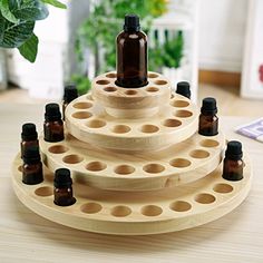 Wooden Bottle Holder, Catering Decor, Young Living Oils Recipes, Living Oils Recipes, Top Essential Oils, Essential Oil Holder, Essential Oil Accessories, Wooden Organizer, Essential Oil Storage