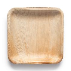 an empty wooden plate on a white background