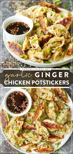 GARLIC GINGER CHICKEN POTSTICKERS, appetizer recipes, chicken recipes Chicken Potstickers Recipe, Homemade Potstickers, Chicken Potstickers, Garlic Ginger Chicken, Flavorful Meals, Ginger Chicken, Easy Asian Recipes, Asian Inspired Recipes