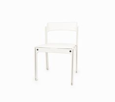 a white plastic chair against a white background