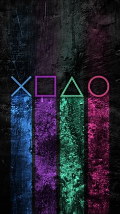 four different colored lines with the word xo on them