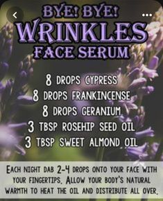 Hygiene Hacks, Get Rid Of Wrinkles, Homemade Essential Oils, Essential Oils Herbs, Essential Oils Health, Essential Oil Blends Recipes, Using Essential Oils