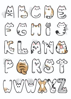 the letters are made up of cats and dogs in different font styles, including one for each letter