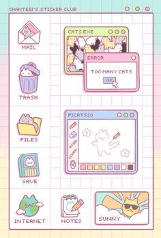 an image of a screen with different items on it and the caption for each item