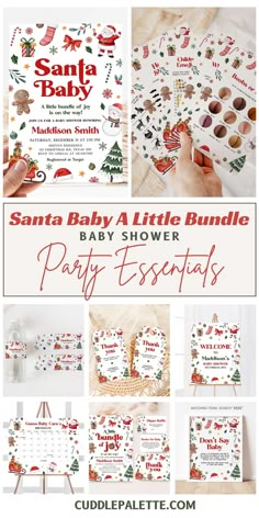 santa baby a little bundle baby shower and party essentials with free printables