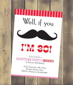 a birthday card with a mustache on it