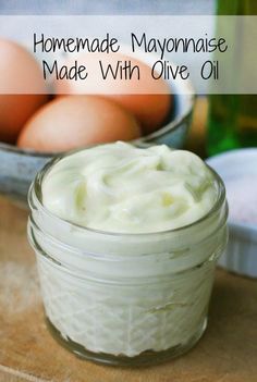 homemade mayonnaise made with olive oil