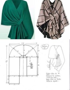 an image of the sewing pattern for a wrap