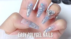 Easy Glitter Polygel Nails with Tips How to DIY Nail Extension with Lazy Girl Method YouTube Regular Nail Polish, Polygel Nails, Beauty Makeup Tips, Nail Extensions, Makeup Collection, Nail Tech, Diy Nails, Simple Nails