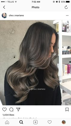 Ombre Hair Dark Brown To Light Brown, Biege Brown Hair Color, Pearl Ash Blonde Hair, Ash Brown Babylights, Beige Brunette Balayage, Ash Brown Balayage On Black Hair, Ash Brown Highlights On Dark Hair, Ash Brown Balayage On Dark Hair, Dark Ash Brown Balayage