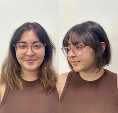 Plus Size Short Hair With Bangs, Short Haircut For Chubby Face, Corte Bob Corto Cara Redonda, Short Hair With Bangs For Round Faces, Short Hair Chubby Face, Short Hair Plus Size, Green Hairstyles, Short Hair For Chubby Faces, Hairstyles With Glasses