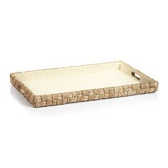 Our Pillory tray brings the vibes of the beach right into your space. This tray has a woven pattern made from abaca rope, lined inside with a beautiful natural grass cloth. Use this gorgeous tray to serve guests or place it on an ottoman to hold books or a cocktail. Three Sizes. Sold separately 24"l x 16"w x 2.25"h 19.5"l x 10"w x 2"h 12.5"l x 8"w x 2"h Woven Trays, Accent Tray, Ottoman Tray, Square Tray, Mesa Exterior, Brass Tray, Lattice Design, Round Tray, Coastal Beaches