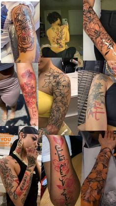 many different images of people with tattoos on their arms