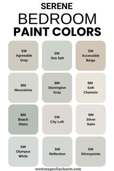 the different shades of paint that you can use to decorate your bedroom or living room