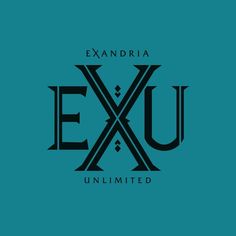 the exu logo is shown in black on a teal blue background, and it has