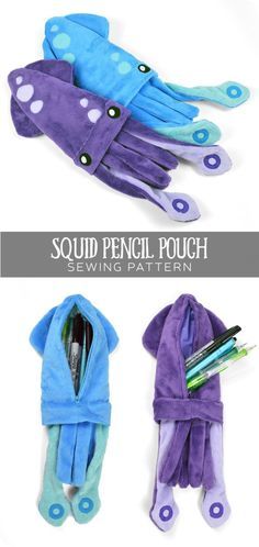 an image of squid pencil pouch sewing pattern