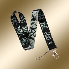 "Lanyard, Triple Moon Goddess, Wicca, Witch, Pentagram, Key chain, ID Card, lanyard Key Ring, Badge Holder,  Wear your ID Badge or carry your keys in style! This witchy lanyard features a swivel clasp to quickly clip things on and off. Slip the lightweight lanyard on and keep your items hanging close and ready for quick use at any time. Perfect lanyard for all those witchy fans or who simply love the moon and pentagrams! Lanyard is perfect for cell phone, key chain, mp3, camera, security badges, IDs, Keys etc Show off your witchy vibes!  Material: Polyester/Nylon,Metal 17.7\" long Package includes: 1 x lanyard Ships with Free Domestic Shipping from the United States" Witch Pentagram, Id Card Lanyard, Security Badge, Camera Security, Triple Moon Goddess, Triple Moon, Witchy Vibes, Moon Goddess, Badge Holder