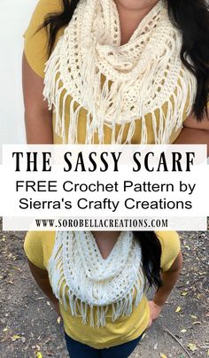 the sassy scarf free crochet pattern by sierra's crafty creations