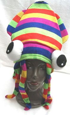 Fun Multicolor Costume Hats And Headpieces, Playful Multicolor Carnival Hats, Squid Hat, Rainbow Octopus, Octopus Hat, Silly Hats, Play Outfit, Crazy Hats, Hat Ideas