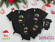 "Personalised Family T-Shirts Team Grinch with Name A great quality personalised t-shirt that would make the perfect gift. Please message us at the check out with your required personalisation or alternatively message us directly after you have completed your purchase. Item Specification All t-shirts come labelled with washing instructions Material: 100% cotton Weight - 165gsm Men's Size Guide Small - 35/37\" chest Medium - 38/40\" chest Large - 41/43\" chest X-Large - 44/46\" chest XX-Large - 47/49\" chest 3X-Large - 50/52\" chest 4X-Large - 53/55\" chest 5X-Large - 56/58\" chest 6X-Large - 66/68\" chest Women's Size Guide Small - 8/10 Medium - 10/12 Large - 12/14 X-Large - 14/16 XX-Large - 18/20 Children's Size Guide 1-2 yrs - 24\" chest 3-4 yrs - 26\" chest 5-6 yrs - 28\" chest 7-8 yrs Family T Shirts, Matching T Shirts, Personalized Hoodies, Christmas Hoodies, Personalized Family, Baby Size, Family Matching, Personalized T Shirts, Family Shirts