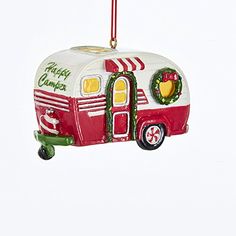 Resin Happy Camper Ornament - The Country Christmas Loft Rv Drawing, Christmas Rv, Gifts For Rv Owners, Rv Christmas, Camper Ornament, Rv Gifts, Camping Decor, Camper Decor, Kurt Adler