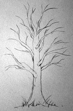 a drawing of a tree with no leaves