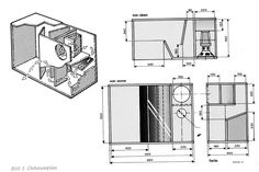 three drawings of different types of appliances