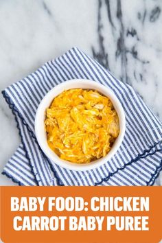 How to make chicken baby food that's actually flavorful with some spice and bonus vegetables. Baby Food Chicken, Carrot Baby Puree, Chicken Puree, Carrot Baby, Chicken Baby Food, Carrot Puree, 4 Ingredient Recipes, Recipe For Chicken