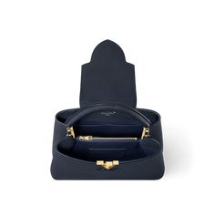 LOUIS VUITTON® - Capucines Mm - Navy Capucines Louis Vuitton, Louis Vuitton Capucines, Trunk Bag, Louis Vuitton Official, Wallet Pouch, Monogram Bag, Silver Jewelry Fashion, Business Bag, Modern Earrings