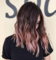 Pastel Pink Hair Ombre, Hair Color Ideas For Brunettes Balayage, Short Balayage, Haircut Idea, Balayage Hairstyle, Hair Fair