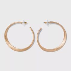 Sculpted Worn Gold Post Hoop Earrings - Universal Thread™ Gold : Target Flat Hoop Earrings, Easy Jewelry, Hammered Hoop Earrings, Filigree Earrings, Chunky Rings, Threader Earrings, Universal Thread, Diamond Earrings Studs, Teardrop Earrings