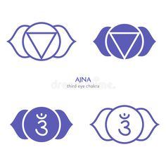 the third eye chakra symbol in blue and white royalty illustration