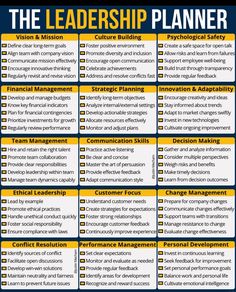 the leader's planner is shown in blue and yellow