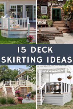 the front yard and back porch are decorated with white picket posts, trelliss, and