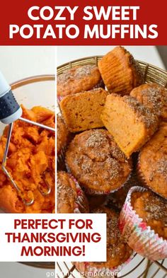 a collage of pictures with pumpkins and muffins