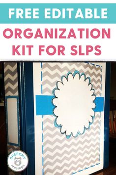 a binder with the words, free editable organization kit for slips on it