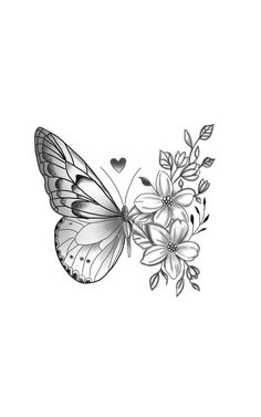 Tattoo or coloring page Butterfly Tattoo With Lilies, Butterfly With Violets Tattoo, Tattoo Ideas Flowers And Butterflies, Butterfly Wrist Tattoos For Women Simple, Half Butterfly Half Lily Tattoo, Small Tattoos On Leg For Women, Healing Inspired Tattoos, Tattoo Butterfly With Flower, Small Flower Wrist Tattoos For Women