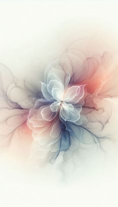 an abstract flower with pink and blue petals