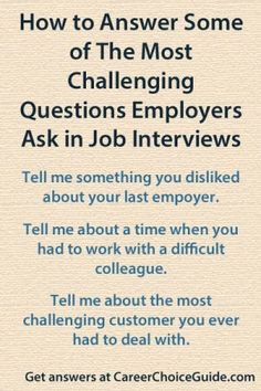 a poster with the words how to answer some of the most challenging questions employees ask in job interviews