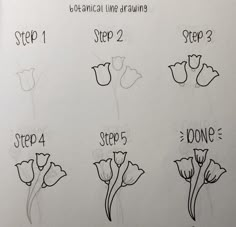 step by step instructions to draw flowers