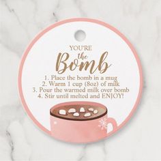 you're the bomb hot chocolate gift tag