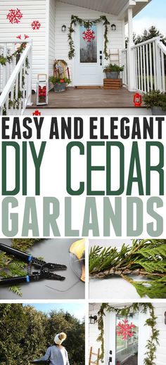 an easy and elegant diy cedar garland is perfect for christmas decorating your front porch